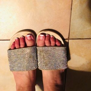 Bling slip ons sandals